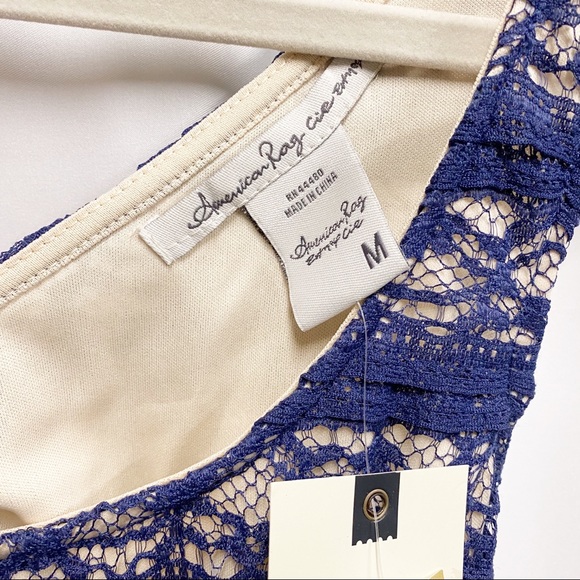 American Rag Navy Blue Lace Sleeveless Dress - Picture 7 of 8